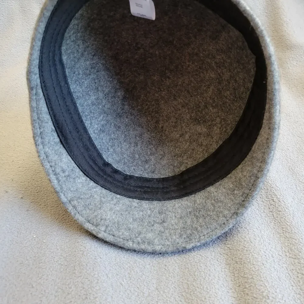 DOCKERS Wool Newsboy Hat Gray Flat Cap Winter Fall Grandpa Style - Picture 6 of 10